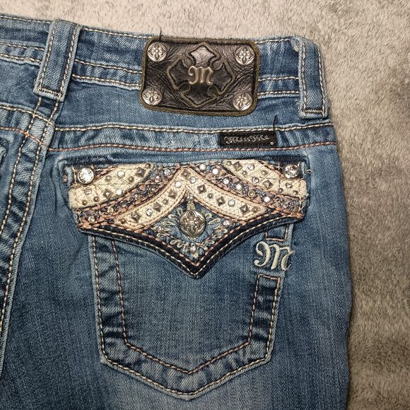 Miss Me Women's Bootcut Denim Jeans Size 27 JP5705B Embellished color MK 158 - Picture 11 of 16